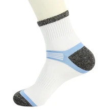 1 Pair Mens High Ankle Cotton Socks Elasticity Non-slip Sports Socks Cotton Crew Socks(White