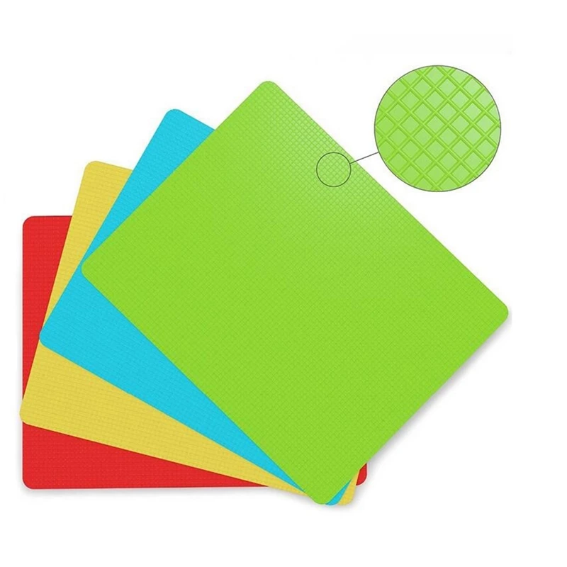 4Pcs/Set Extra Thick Flexible Non Slip Rectangle Plastic Cutting Mats Food Board Kitchen Tools|Измельчающие блоки| |