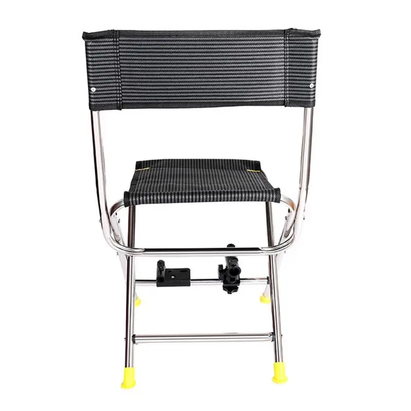 متعددة الوظائف للطي الأسود الصيد كرسي عالية الجودة الفولاذ المقاوم للصدأ المحمولة كرسي في الهواء الطلق الصيد التخييم