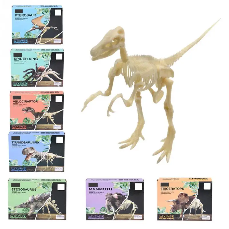 8 Styles Simulation Dinosaur Skeleton Models Plastic Animal Lifelike