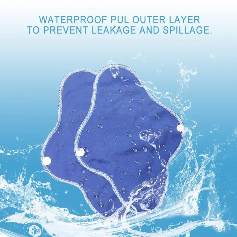 

Washable Panty Liner Reusable Sanitary Pad Napkins Cloth With Bag Super Powerful Water Absorption Layer Leaks Odors Stains