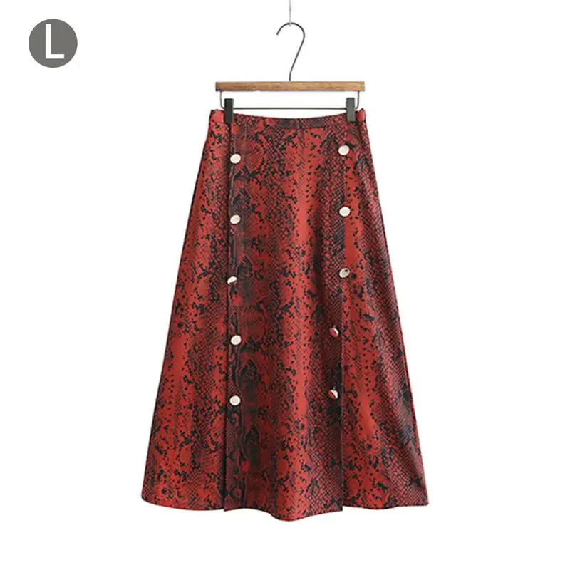

Women's Snakeskin Print Pleated Skirt Female Fashion Sexy Polyester Fiber Simple Skirt Bottoms European American Street Style