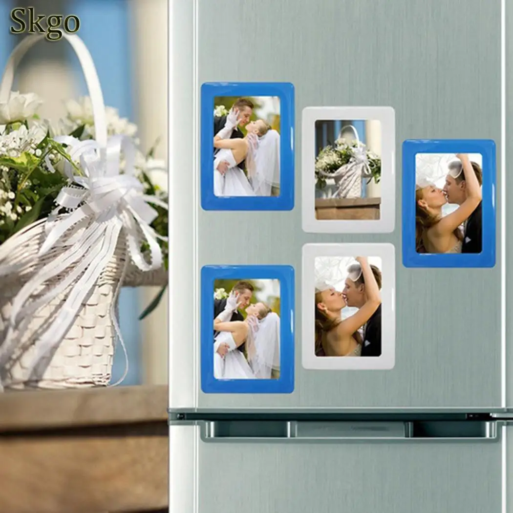 

32g Picture Fridge Black Red Photo Magnetic Photo White Frames Wall Customization Blue DIY Rectangle