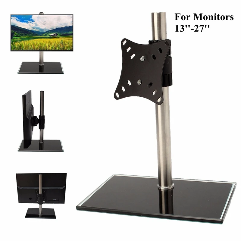 

Firm Strong Single LCD LED Monitor TV Bracket Mount Desk Stand Holder For 13-27'' Screens Adjustable Laptop Computer Stand