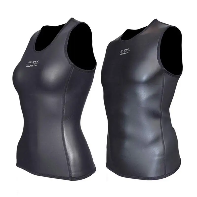 

Heilsa 2mm Light Reversible Neoprene Wetsuit High Quality Black Leather Vest Pull Long Sleeveless Vest Dive Surf Yoga