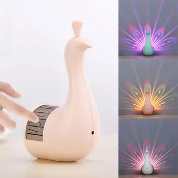 

7 Color Changing LED Peacock Wall Lamp Night Light Projector with Smart Touch Remote Control Home Decorative 3D Wall Lamp