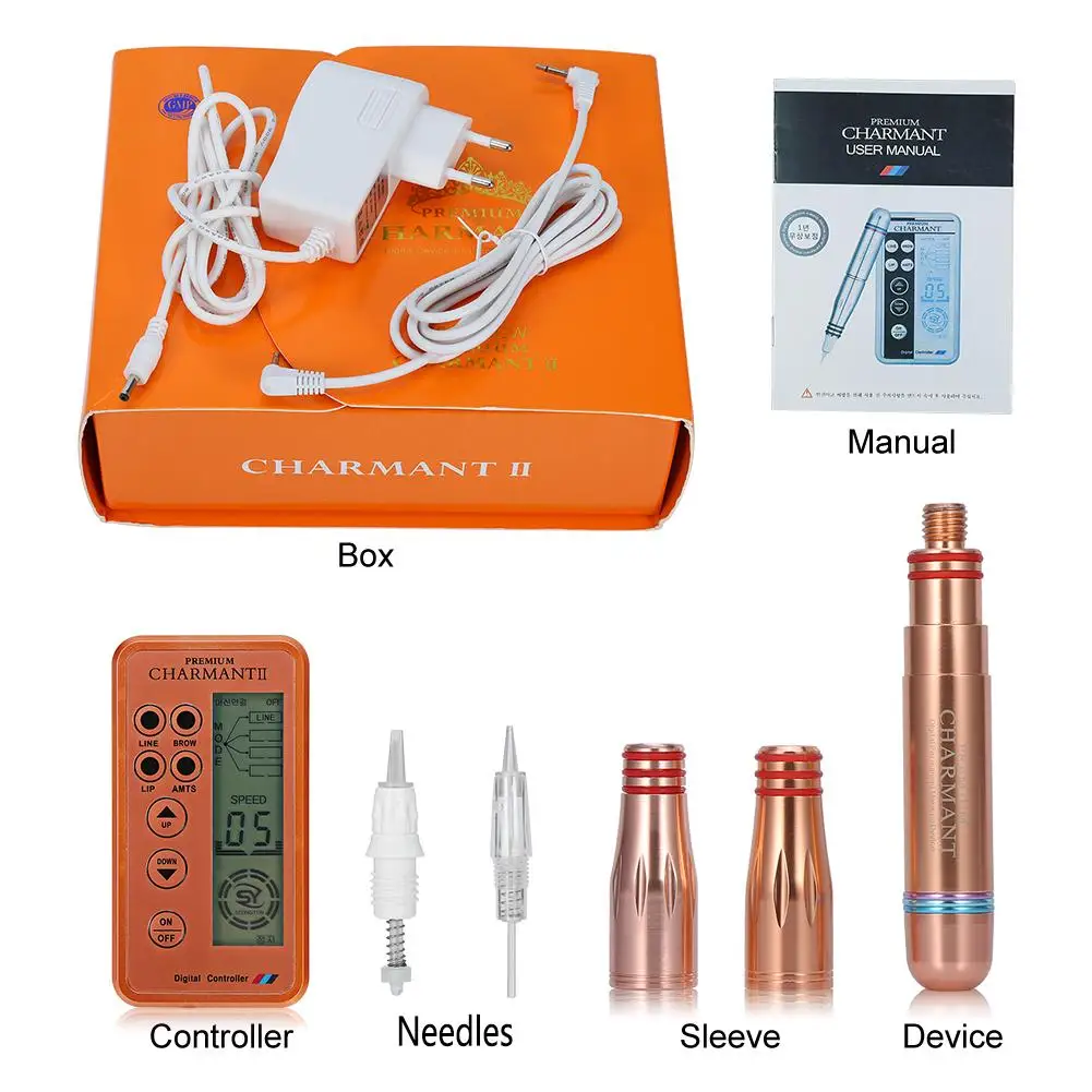 

Charmant Permanent Makeup Tattoo Machine kits Eyebrow Lip Eyeliner Digital Tattoo Pen Machine Set Tattoo Microneedles Pen 5