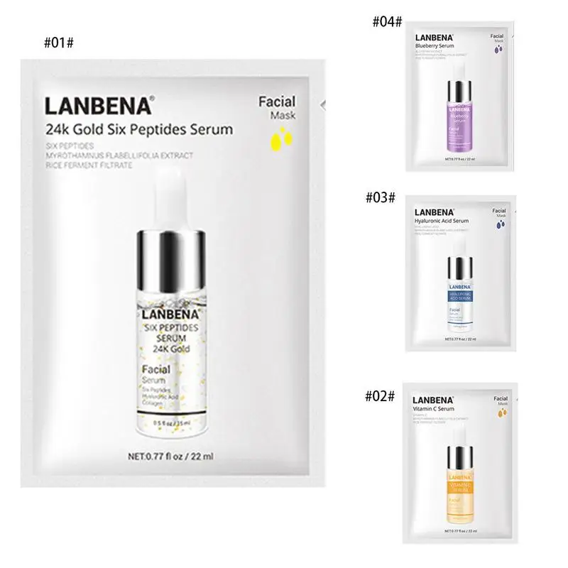 

Face Masks Hyaluronic Acid Vitamin C Serum Blueberry Sheet Mask Moisturize Whitening Anti-Aging Water-Locking Skin Care