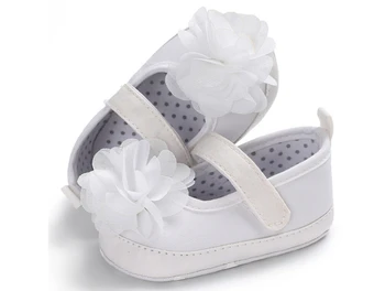

Pudcoco Cute Flower Embellished Toddler Baby Shoes Baby Girl Crib Prewalker Shoes First Walkers