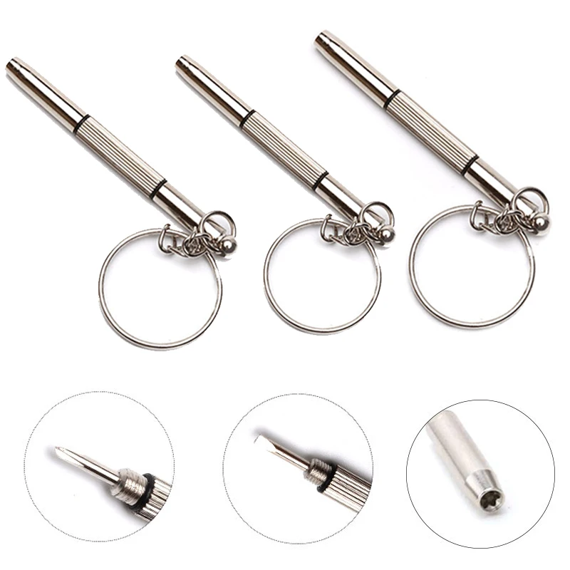 

Sunglass Repair Kit Popular Multifunction Professional 3 in1 1PC Eyeglass Screwdriver Hand Tools with Keychain Watch