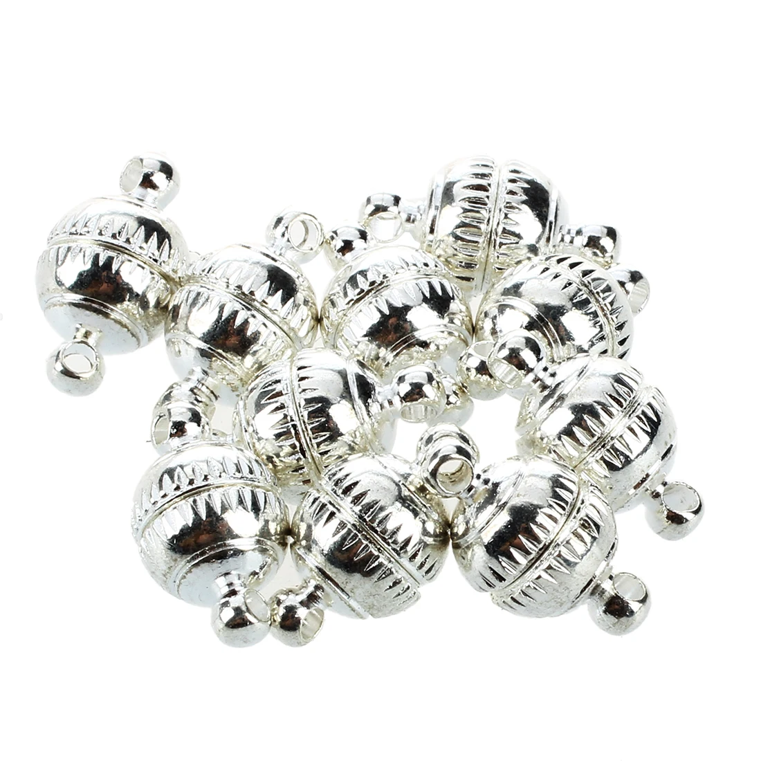 

JEYL 10 x 8MM Silver Tone Jewelry Necklace Magnetic Clasp HOT