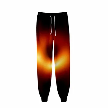 

Lychee Trendy Black Hole Print Trousers Pants Lace-Up Elastic Waist Jogger Pants Harem Pants Trousers