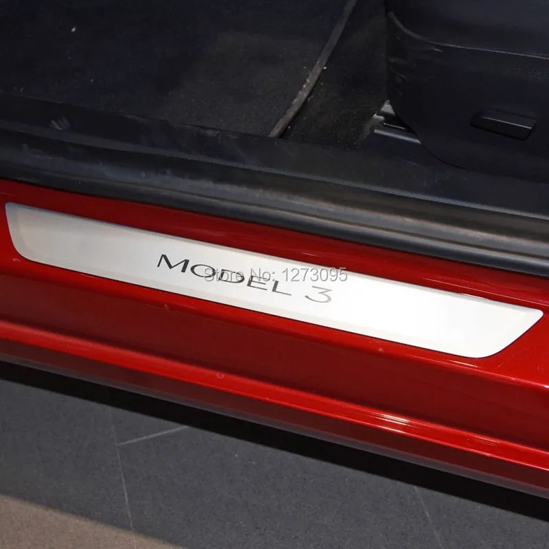 Накладка на порог автомобильной двери из нержавеющей стали для Tesla Model 3 2017 2019 2020