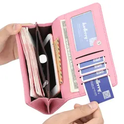 Длинный посылка женский кошелек разноцветные карточки позиция кошелек мобильный телефон клатч кошелек