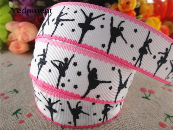 15052609 1 ''(25 мм) 10 ярдов спортивные печатные ленты grosgrain танцевальные аксессуары