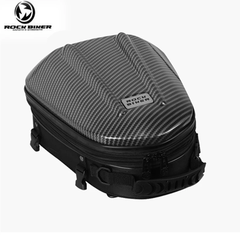 ROCK BIKER Motorcycle Rear Seat Bag Carbon Fiber Knight Bags Fuel Hard