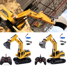 6 каналов электронный износостойкий детский грузовик гусеничный симулятор USB Перезаряжаемый подарок беспроводная игрушка с светильник RC экскаватор