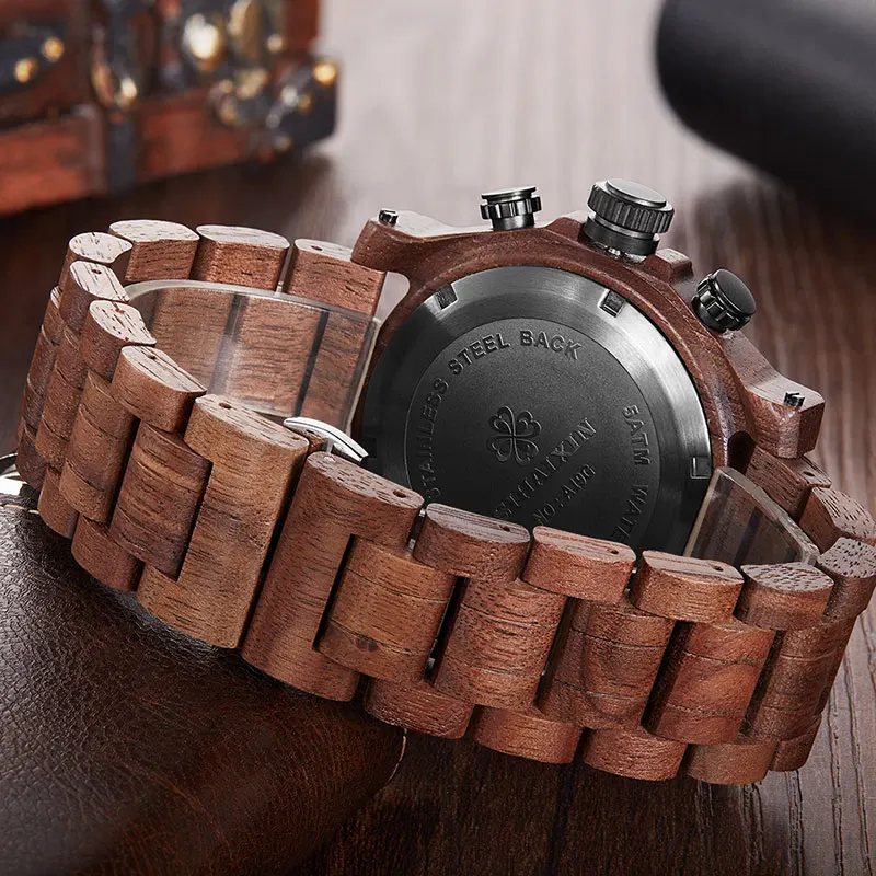 SIHAIXIN мужские часы из натурального дерева Reloj Hombre Дата дисплей Кварцевый
