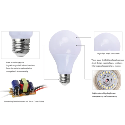 LED E27 LED 램프, E14 B22 전구, 차가운 또는 따뜻한 흰색 스포트라이트 램프, 3W, 5W, 7W, 9W, 12W, 15W, 18W, 220V, 110V 3
