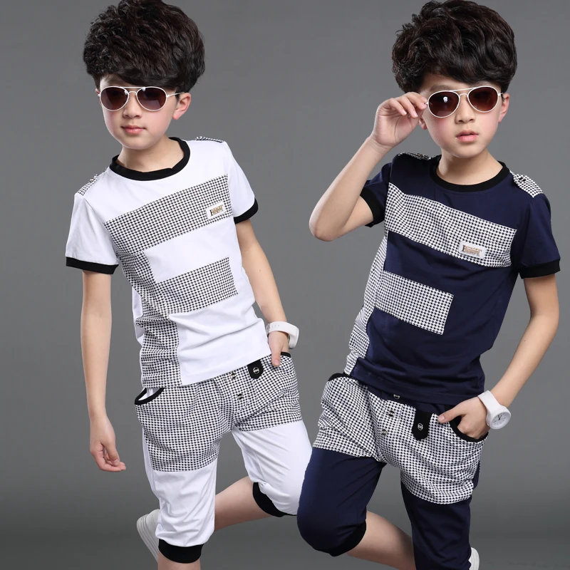 

New Arrival Boys Summer Clothing Set 2019 Children Short Sleeve Sport Suit Kids Casual T-shirt + Middle Pants 2 Pcs Twinset B124