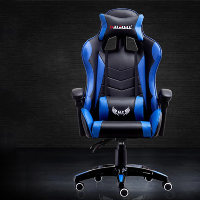 Thickening E-sports Chair Racing Synthetic Soft Leather Cyber Games Internet Computer Chair Lying Household Office Nylon Chair