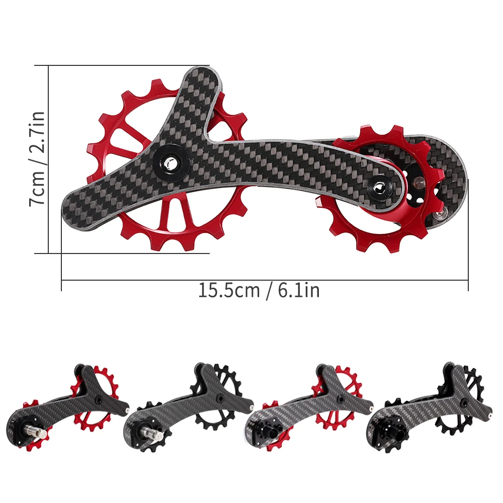 Легкий велосипедный переключатель из углеродного волокна, шкив, велосипедный задний Jockey Wheel, Набор 16T+ 12 T, керамический подшипник, направляющий ролик
