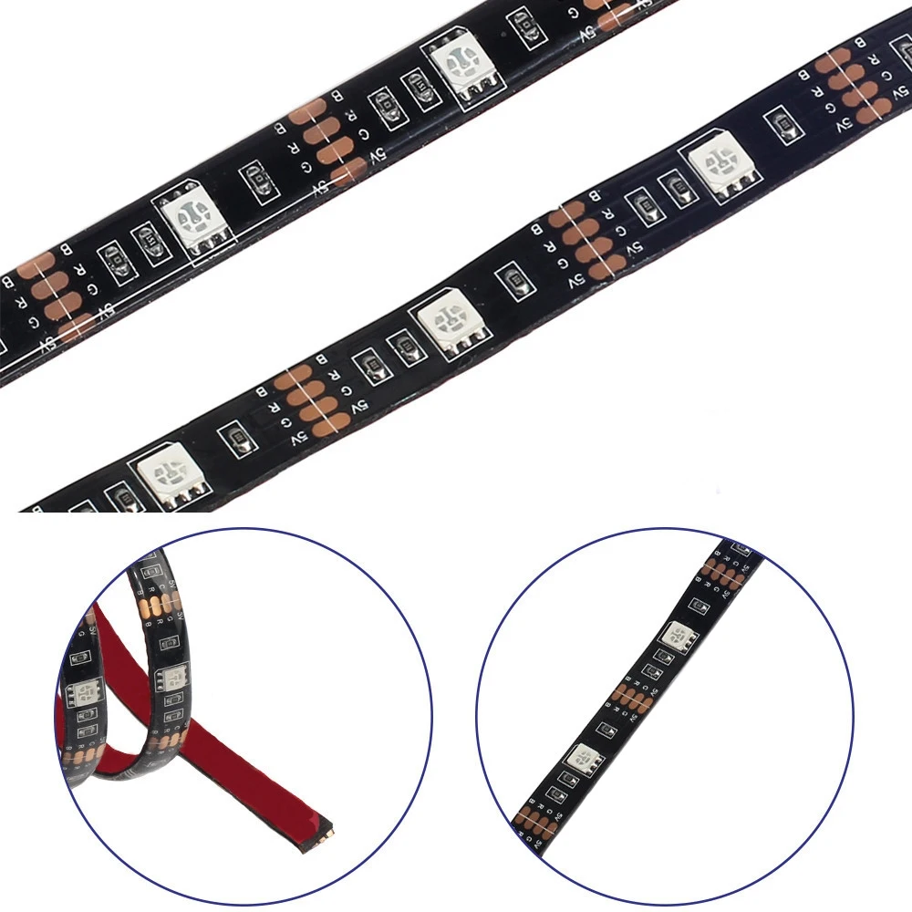 جديد LED قطاع ضوء 5050 للماء 1 M + تحكم ل حاسوب شخصي مكتبي التحيز الإضاءة تلفزيون LED الخلفية 5 V USB الطاقة العرض RGB