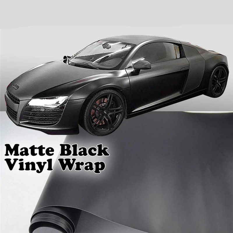 

1.52M X 30CM MATT MATTE SATIN BLACK CAR VINYL WRAP FILM STICKER AIR RELEASE