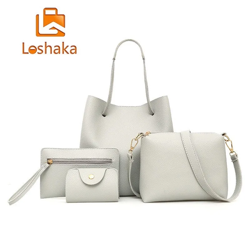 

Loshaka 4pcs/set Women Shoulder Bags Quality Soft Leather Tote Bag Women Composite Handbag Ladies' Messenger Crossbody Bag Sac