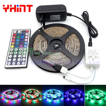 

1 set 5 meters SMD3528 DC12V 2A IP65/IP20 Waterproof High-end 60 LED/M RGB LED strip with 24/44key IR Remoter-Controller Box