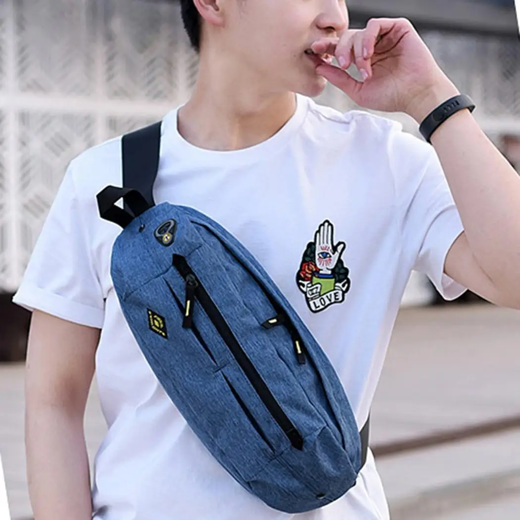 

Waterproof Durable Large Capacity Hiking Waist Outdoor Bag Zipper Main Pocket, Front Pocket, Earphone Hole