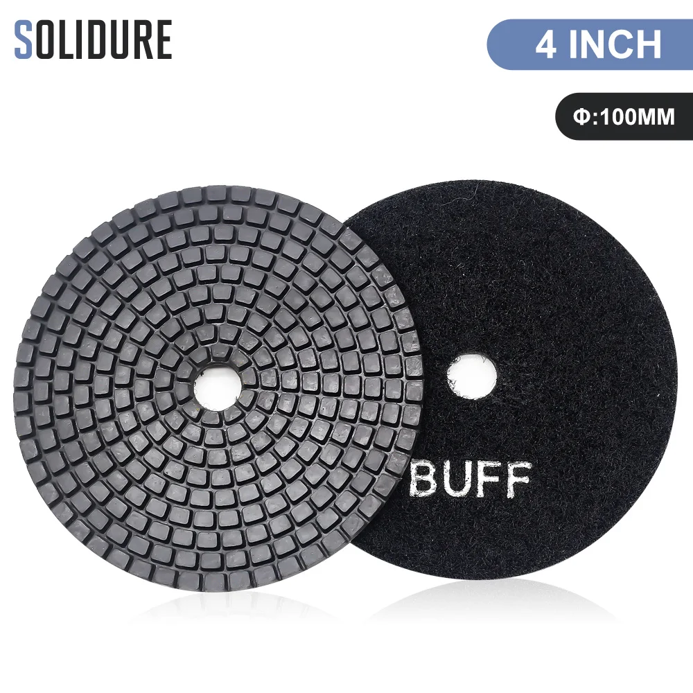 2pc/lot 100mm Black Buff Polishing Pads For Polishing Granite,marble