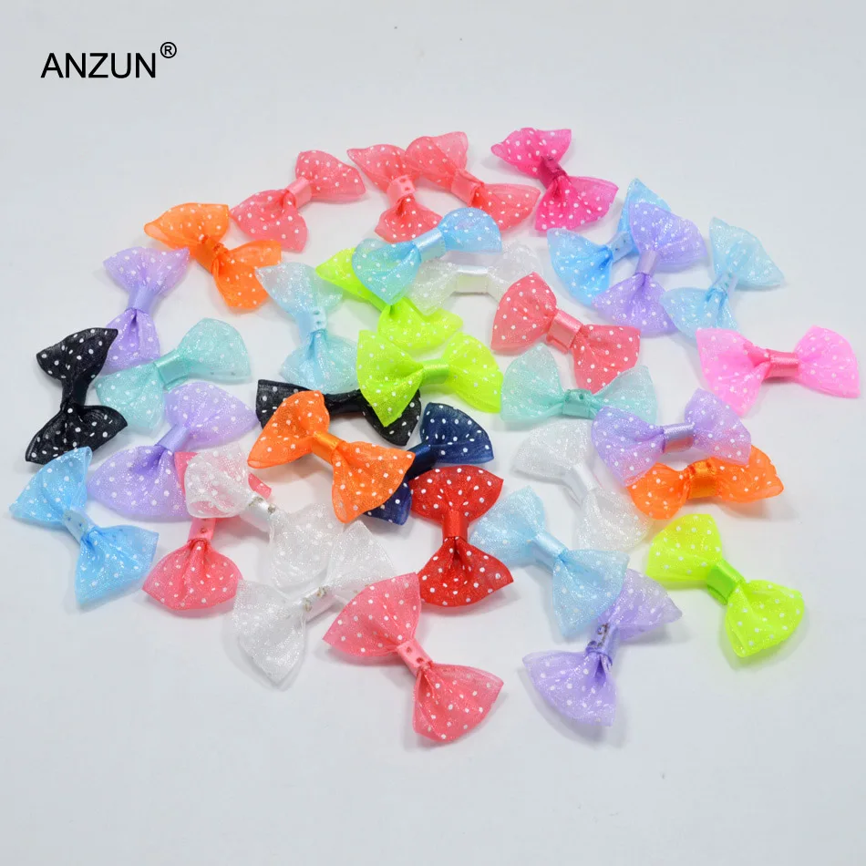 

100pcs or 50Pcs/lot 40MM Small Christmas Ribbon Pet Bowknot Craft ONLY BOW NO CLIPS DIY Bow Tie Wedding Decor Hair Accessories