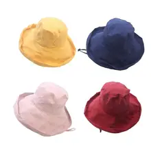 Новая модная женская большая крышка для завивки складной Солнцезащитный УФ-защита Рыбацкая шляпа легкая дышащая