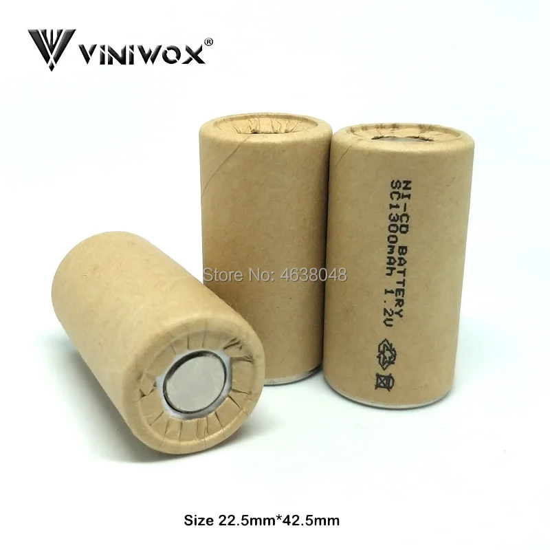 Ni CD 1300mAh Subc 1 2 В аккумуляторные батареи для электрического инструмента элементы