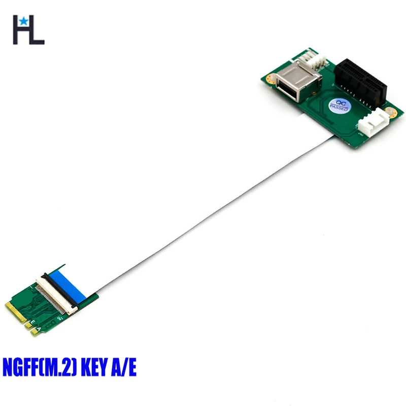 NGFF(M.2) ключ A E к PCI-E Express X1+ USB Riser Card с высокоскоростным FPC кабелем