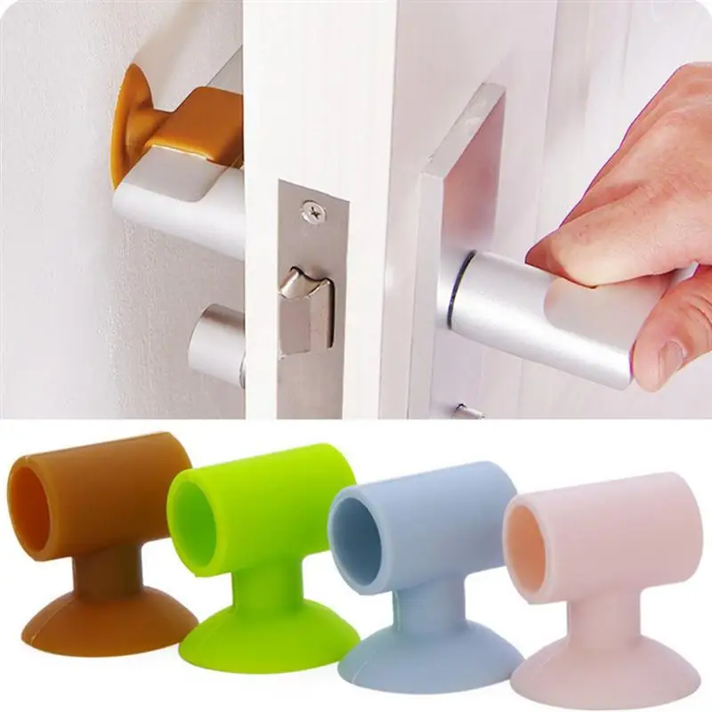 

10Pcs Silicone Anti Collision Stop Stick Sucking Door Knob Protector Covers Doorknob Bumpers Crash Pads (Random Color)