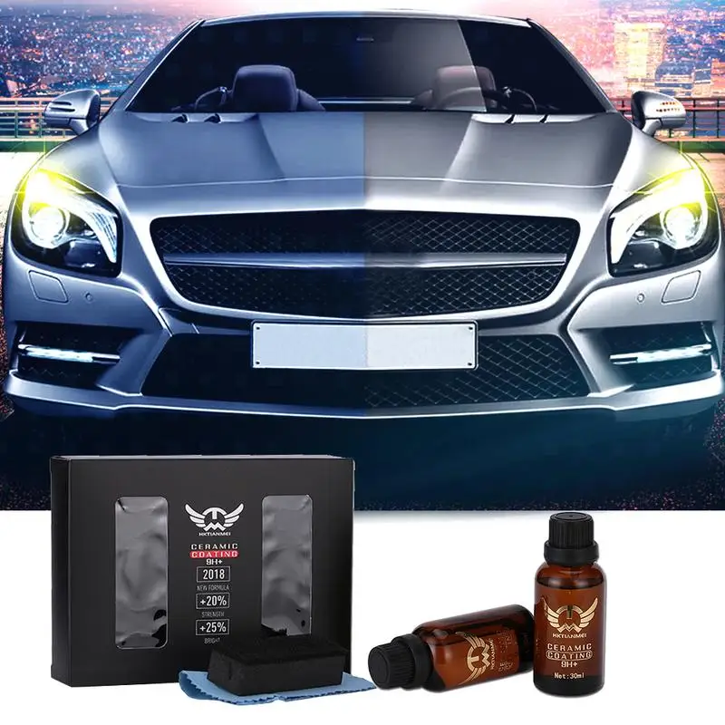 2 Bottles/Set 30ML 9H Car Liquid Ceramic Coat Auto Detailing Glasscoat Anti-scratch Polish Paint Coating Care |