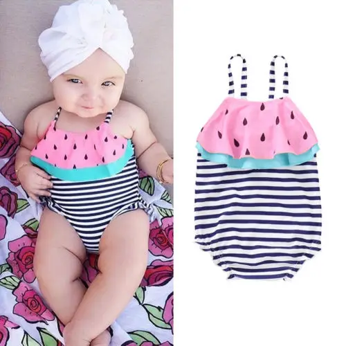 

Emmababy Kids Baby Girls Swimming Bikini Tankini Stripe Watermelon Swimwear Swimsuit