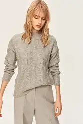 Вязаный свитер Trendyol серый TCLAW19FV0172