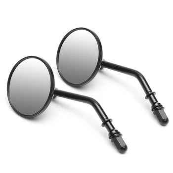 

High Quality Pair Black Classic Retro Round Rearview Universal Bicycle Mirror For Harley Sportster Ryca Motors Accessories