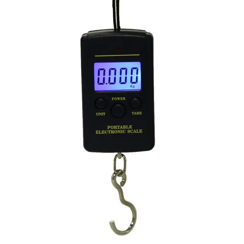 

40kg/10g Mini Digital Scale for Fishing Luggage LCD Display Digital Scale Travel Luggage Hanging Electronic Hook Scale