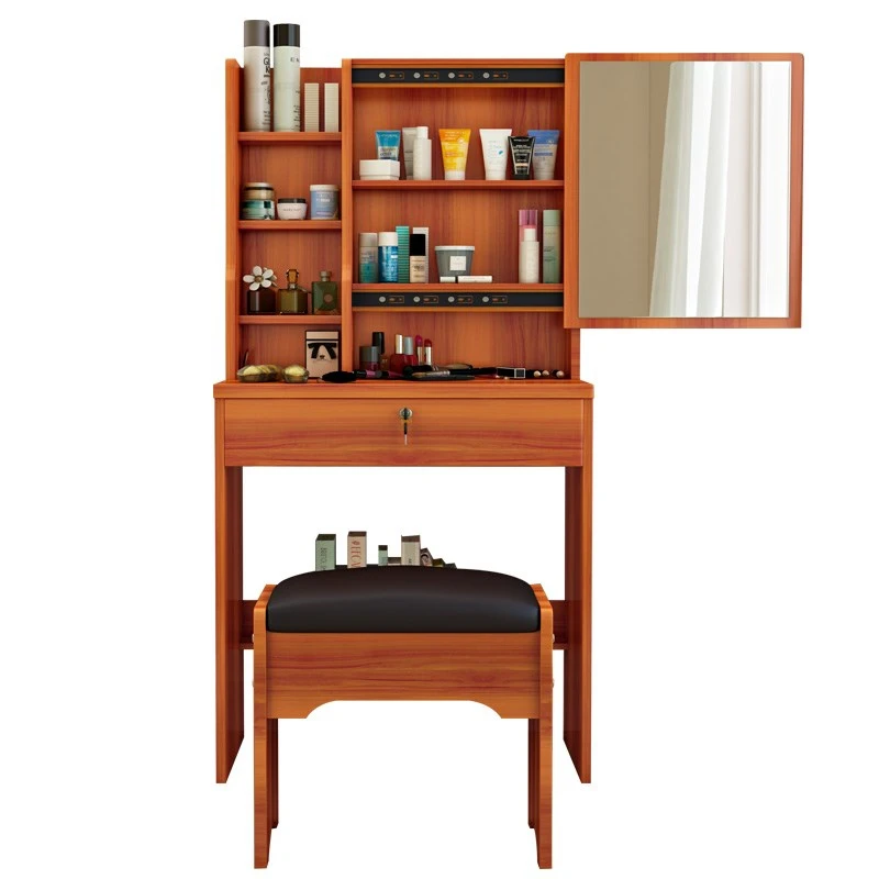 Quarto Set Coiffeuse Avec Miroir Schminktisch Vanity Toaletka Retro Wood Bedroom Furniture Penteadeira Korean Dressing Table