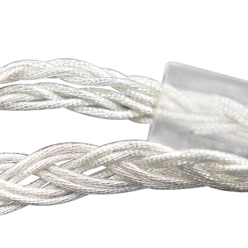 Kz Плетеный посеребренный провод обновление наушников кабель гарнитуры 0,75 мм Pin Diy Съемный аудио шнур для CCA C04 C10 C16