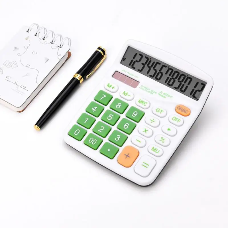 الملونة الشمسية 12 أرقام عرض كبيرة المزدوج الطاقة مكتب حاسبة الملونة الشمسية 12 أرقام عرض كبيرة المزدوج الطاقة مكتب حاسبة