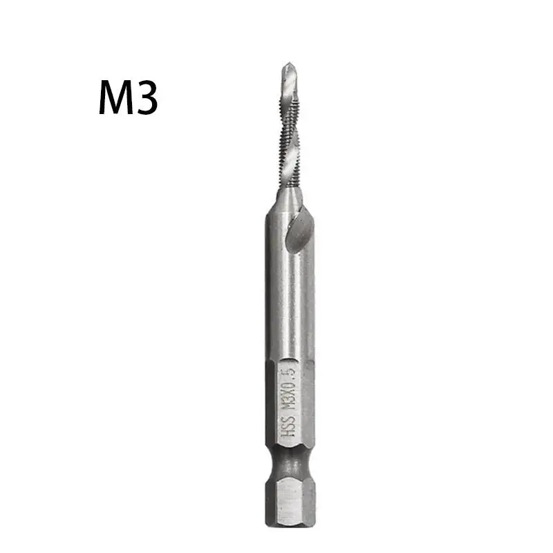 

M3 Hex Shank Compound Spiral Screw Thread Taps Drill Bit Tool for Multi-Function Integral Screw Machine Accessories