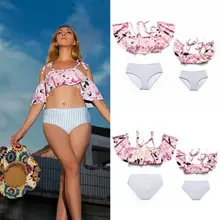 Pudcoco бикини в цветочек для маленьких девочек, семейные купальники для мамы и дочки, женские цветочные бикини, комплекты из 2 предметов