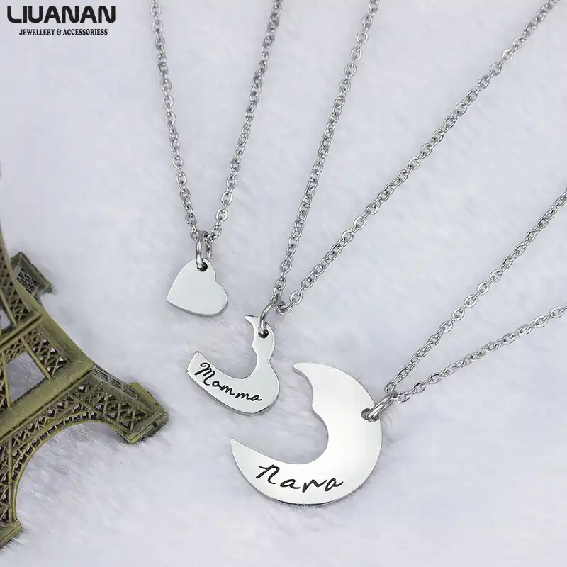 grandmother mother daughter necklace set