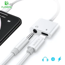 FLOVEME 3,5 мм разъем для наушников, аудио конвертер сплиттер адаптер для наушников для iPhone 7 8 Plus XR Xs Max 2 в 1 кабель-адаптер