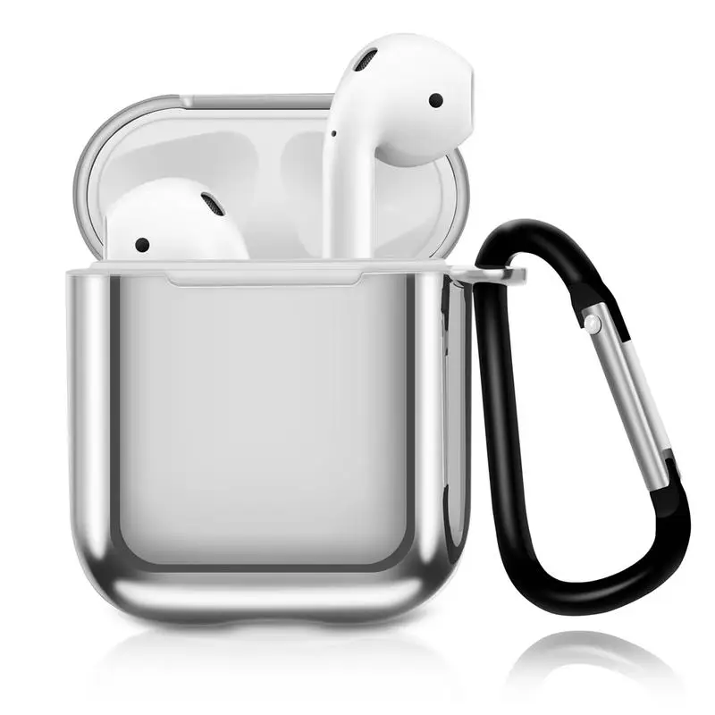 Силиконовый защитный чехол для Apple Airpods, наушники, ТПУ, цветной чехол для хранения наушников, держатель, сумка, розовое золото, черный